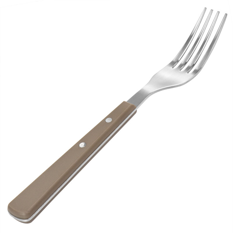 16-Piece Stainless Steel Flatware Set with Taupe Handles