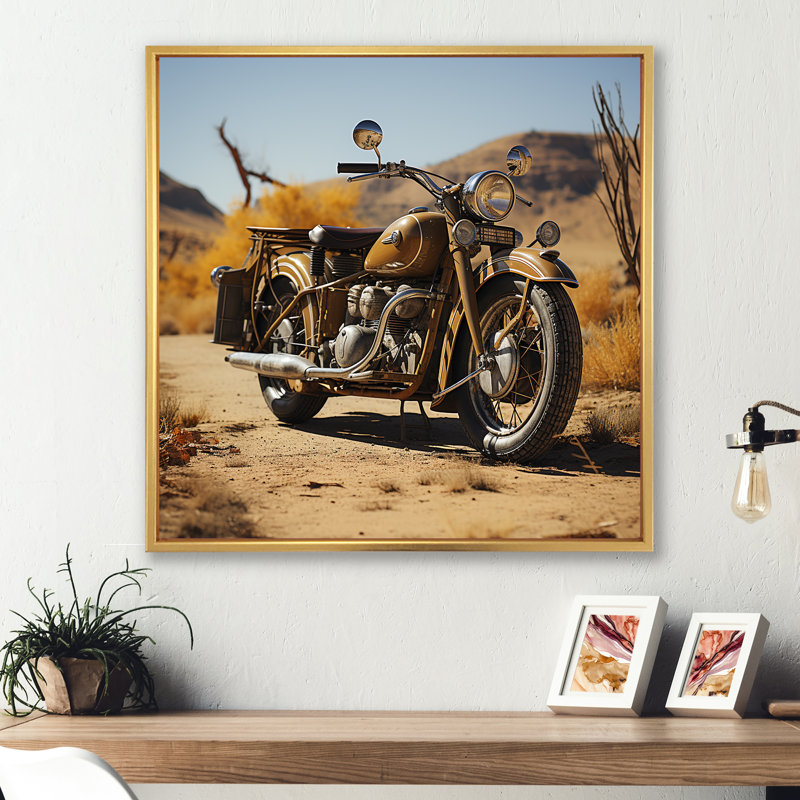 Dessert, vélo rétro sur toile, H 30 po x l 30 po x P 1 po, Cadre flottant doré