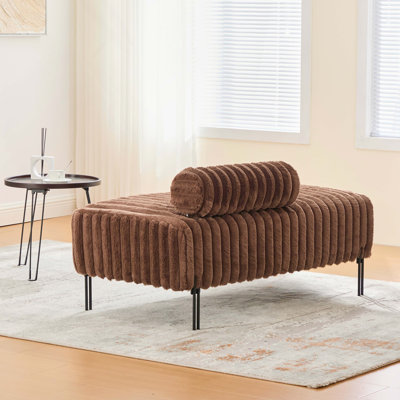 Mini causeuse rembourrée de 49,6 po de largeur avec pieds en métal, petit canapé 2 places et repose-pieds avec repose-pieds et dossier réglable pour le salon
