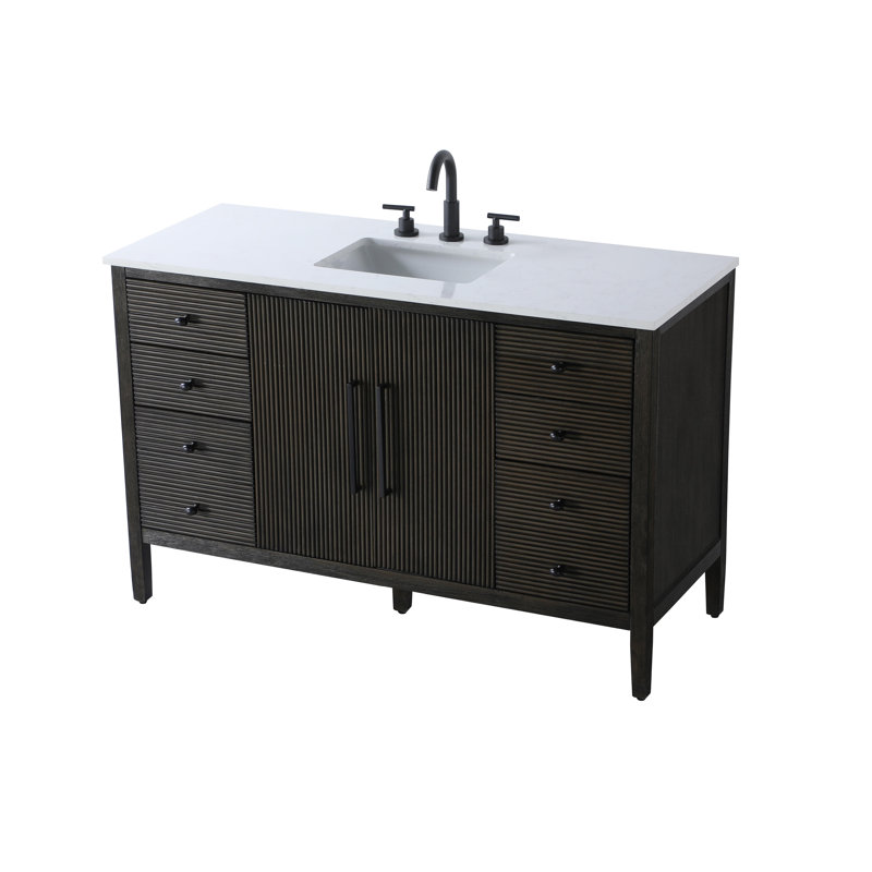 Meuble-lavabo simple 54 po, Chêne chocolat