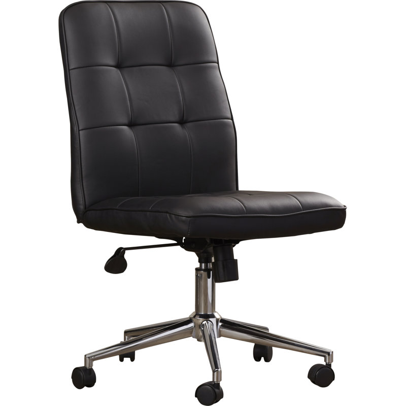 ErgoFlex Black CaressoftPlus Armless Task Chair with Swivel Base