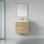 Meuble-lavabo mural 24 po avec lavabo, meuble de rangement flottant pour salle de bain avec comptoir en résine de pierre et tiroirs à fermeture en douceur