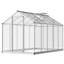 Serre argentée avec conception réglable pour l'espace extérieur, feuilles en aluminium et en polycarbonate de 120 x 72 x 76,8 po