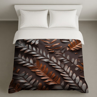 Bronze Palm Leaves Duvet Covers