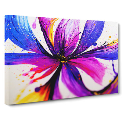 Iris Flower Splash Vol.3 Abstract - Wrapped Canvas