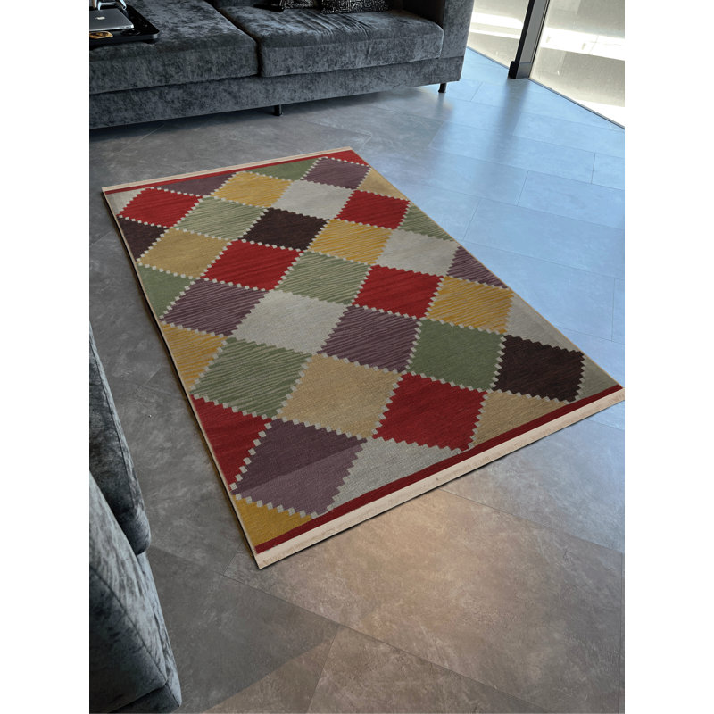 Tapis décoratif multicolore Crisscross, Rectangle 3 pi 3 po x 6 pi 6 po