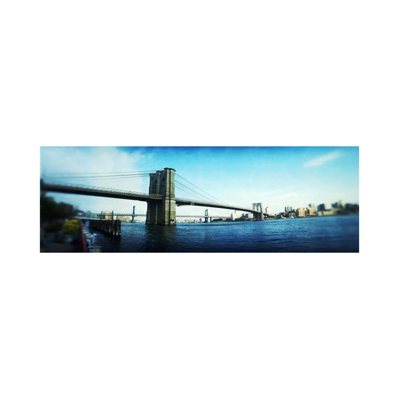 Bridge Across A River - Wrapped Canvas Panoramic Print, 121.92 cm H x 40.64 cm W x 1.91 cm D