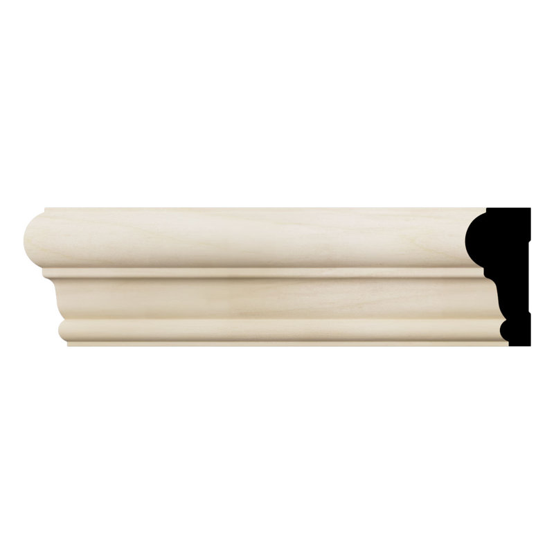 96" Natural Poplar Solid Wood Chair Rail Molding