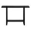 Table d'appoint rectangulaire pour chambre à coucher - fini noir récupéré d'aspect bois, tablette fixe, console de salon et d'entrée moderne en métal, plateau de table large avec design