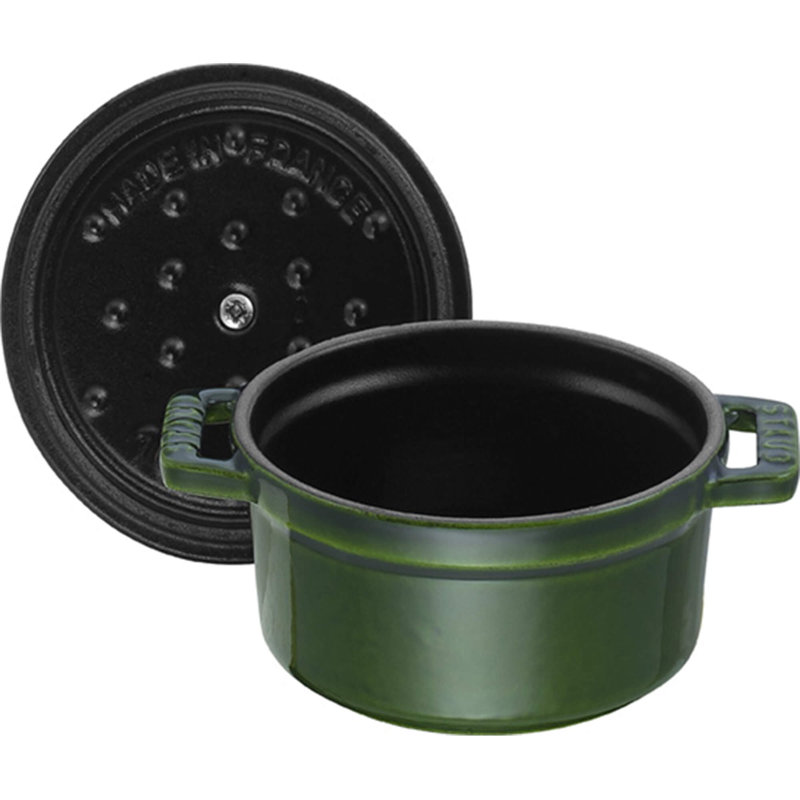 La Cocotte Cast Iron Round Cocotte, 0.25 quarts, Basil