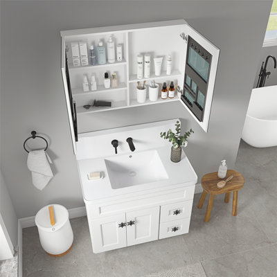 Armoire à pharmacie élégante et élégante avec miroir haute définition et rangement spacieux