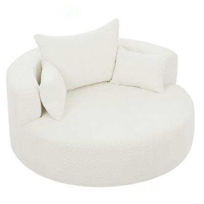 360° Swivel Chair Accent Barrel Chair Swivel Round Sofa Chair With 3 Removable Pillows For Living Room, Bedroom, Office And Hotel