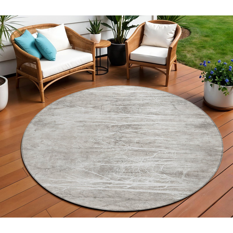 Tapis floral rond 8 po