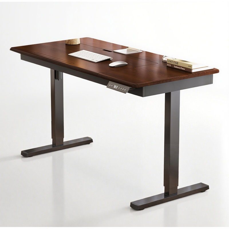Bureau électrique assis-debout avec surface de travail inclinable, H 29,5 po x l 55,1 po x P 25,6 po