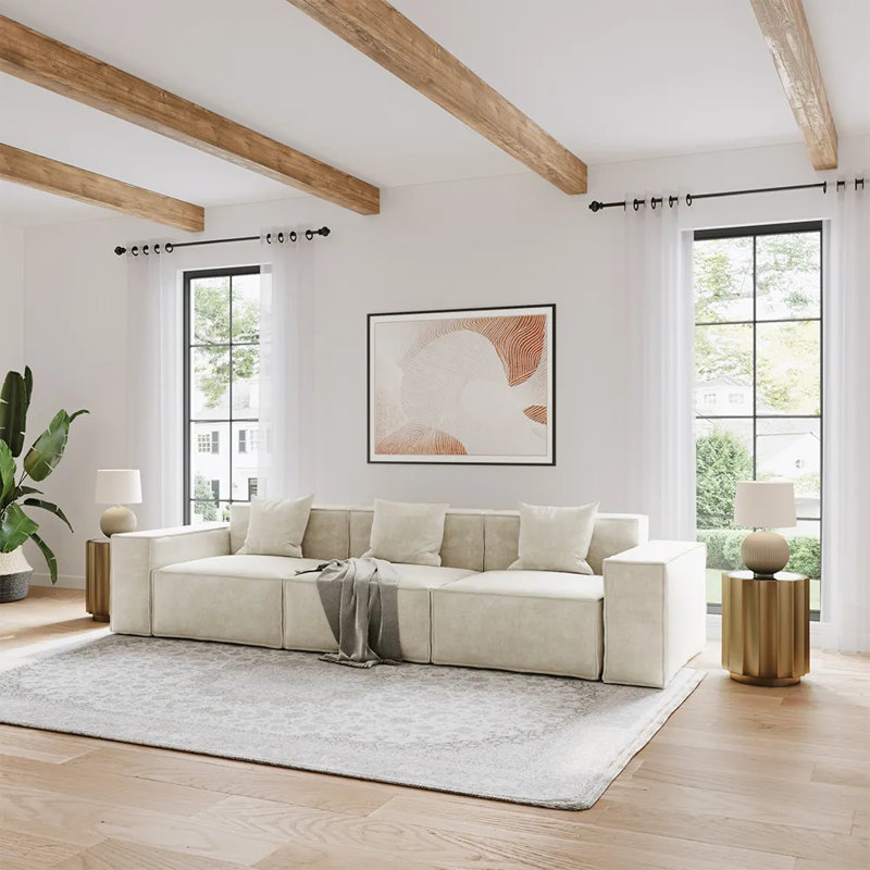 Canapé modulaire surdimensionné Barrett, H 30,2 po x l 115,75 po x P 37,8 po, 3, Beige