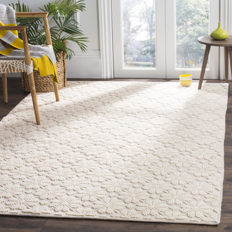 Tapis géométrique en laine / coton tissé à la main Vermont, Rectangle 4 pi x 6 pi
