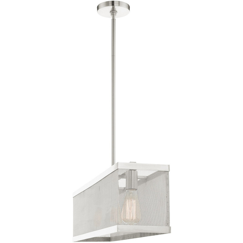 Lustre classique à 3 lumières avec abat-jour, Nickel brossé