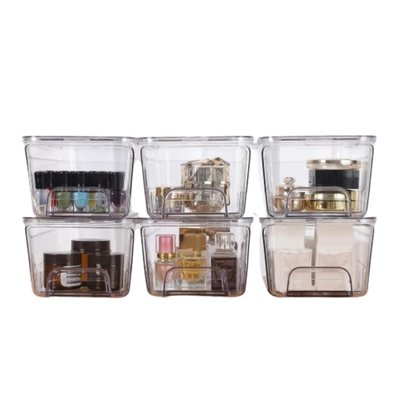 4-pack 12''d Clear Stackable Makeup Drawers