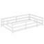 Lit simple au sol avec structure en forme de clôture et garde-corps pour enfants, aucun sommier nécessaire, conception inspirée de Montessori