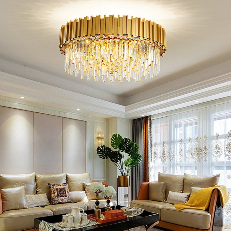 Jinie 1-Modern Crystal Chandelier Ceiling Light Fixture for Living Room and Bedroom