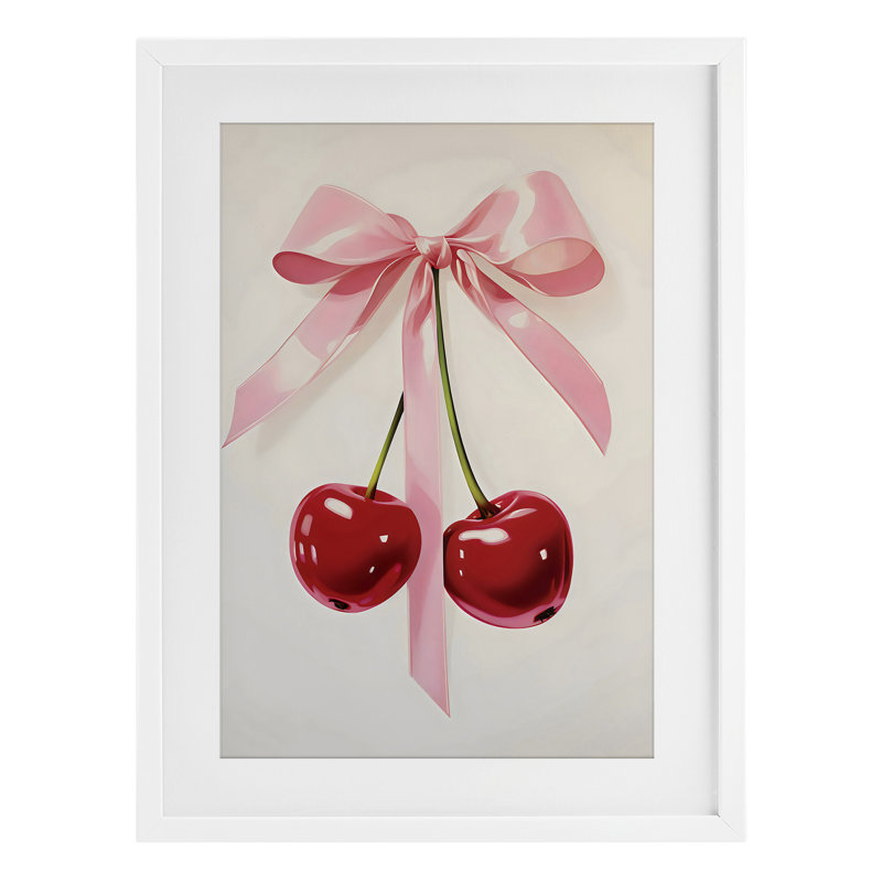 «Tied With A Pink Bow», impression sous verre, design by Creative Studio, H 23 po x l 17 po, Cadre blanc côtier