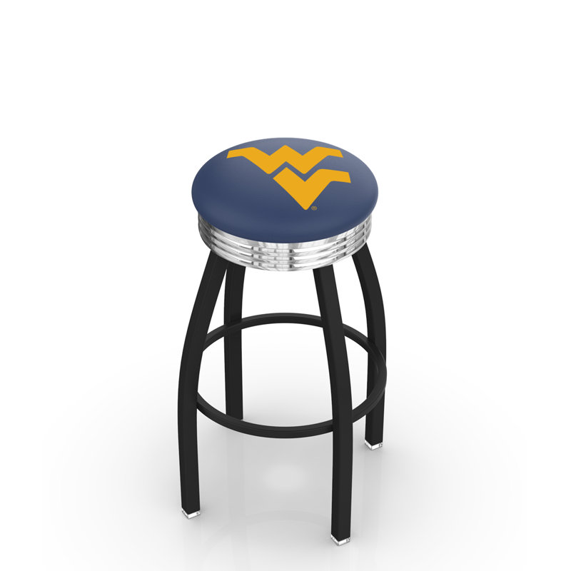 Tabouret de bar Logo Series, Tabouret de bar d'une hauteur de siège de 30 po, Chrome soudé solide, West Virginia University
