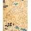 Tapis ivoire / bleu marine noué à la main de conception unique 6 pi 3 po x 9 pi 1 po Keller