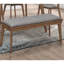 Banc de salle à manger de style Mid-Century avec siège gris et noyer naturel