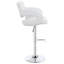 Tabouret de bar blanc rembourré réglable avec base à piédestal robuste, dossier ouvert pour le positionnement de la salle à manger,