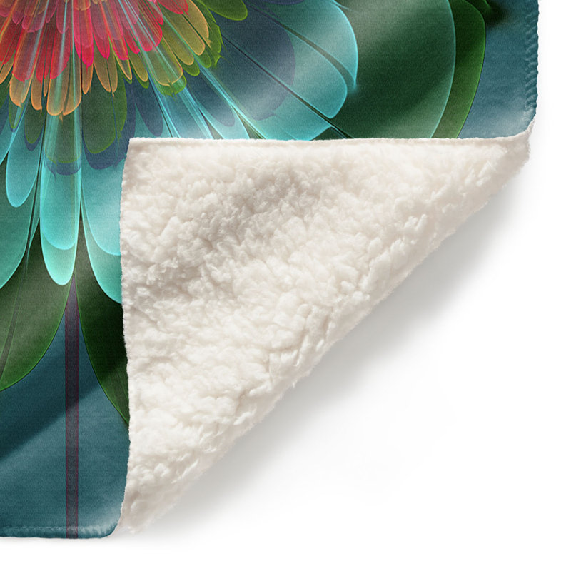  Jeté de fleur fantôme, l 51 po x L 60 po, Vert / bleu