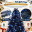 Sapin de Noël artificiel noir de 1,5 m avec 250 lumières DEL blanches, 1076 branches en PE et PVC préilluminées, branches articulées et support en métal pour la décoration d'Halloween et de Noël-1106259202