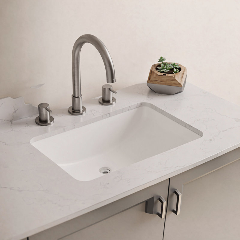 Lexicon Quartz Composite Rectangle Vanity Sink, White