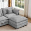Canapé modulaire spacieux en chenille gris en forme de L pour la maison