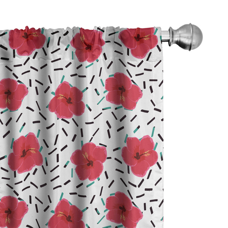 Rideaux 4 panneaux East Urban Home Hibiscus, L 56 po x L 63 po