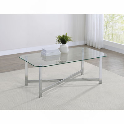 Table basse en verre chromé