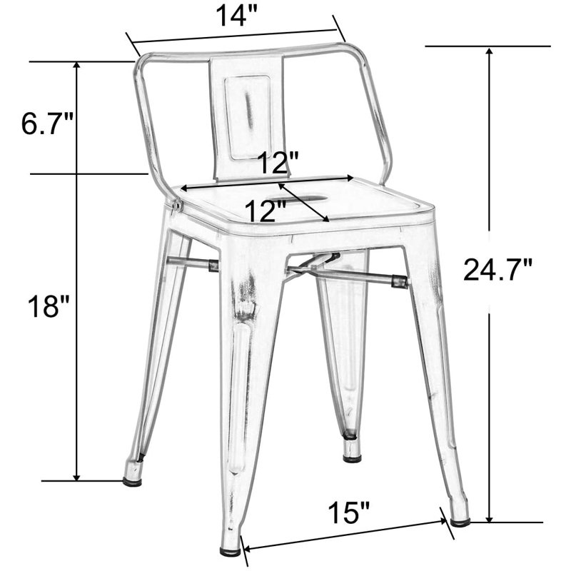 Allegan 18'' H Metal Side Chair, Black