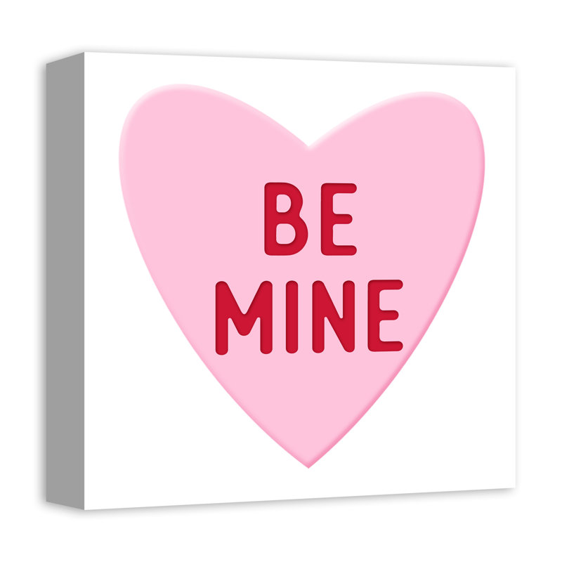 « be mine de bonbons cœur »-impression sur toile tendue, H 12 po x l 12 po x P 1,25 po