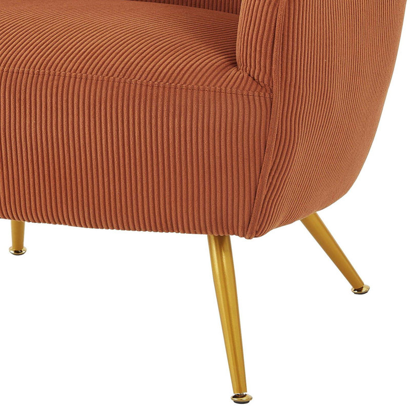 Fauteuil demi-tonneau Corduroy, Brun