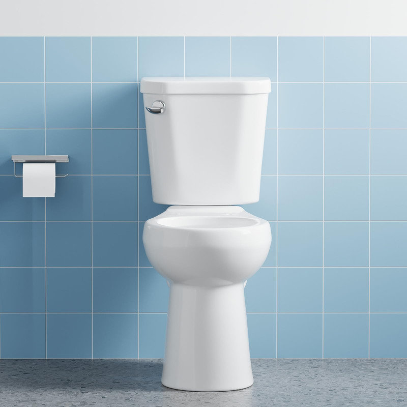 2-Piece 19" High-Rise Toilet, Side Flush Handle, White, 12" Rough-In (Seat Not Included)