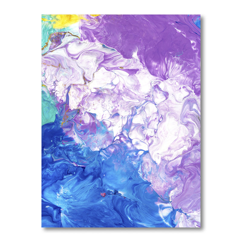 «Blue Pink and White», peinture sur toile, H 32 po x l 16 po, Toile tendue