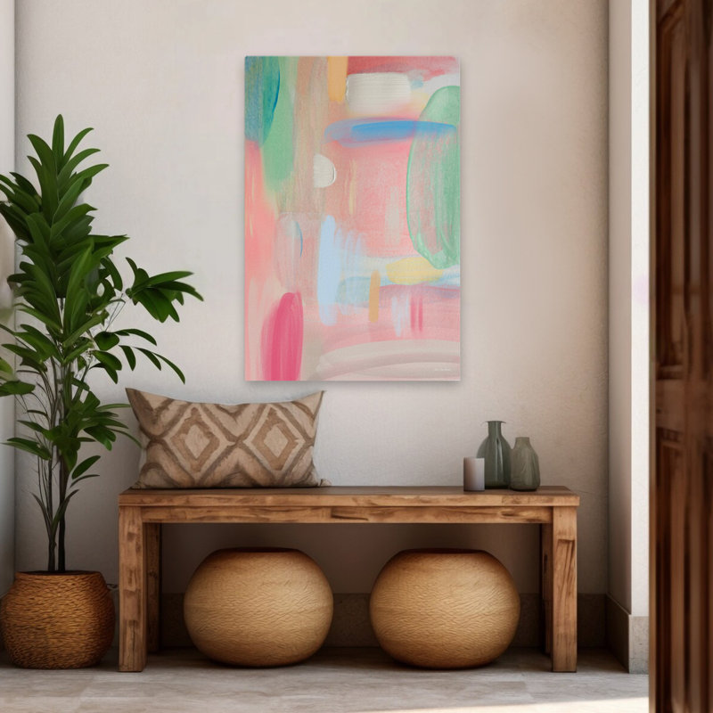 Symphonie abstraite - peinture pastel contemporaine, coups de pinceau, art abstrait moderne, H 48 po x l 32 po