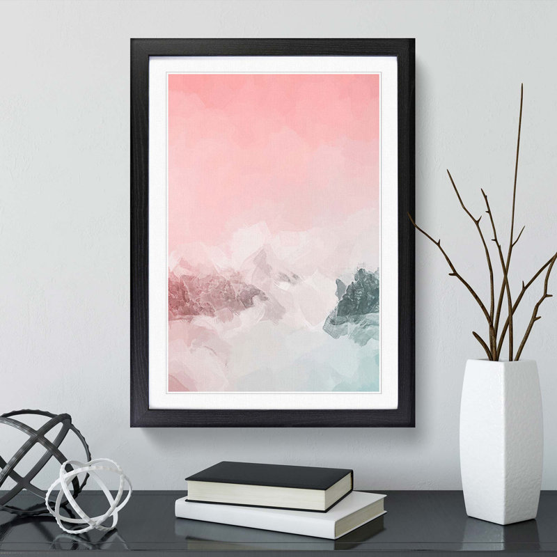 Cloudy Mountains in Abstract - Picture Frame Graphic Art Print, 65cm H x 48cm W x 2cm D, Black Framed