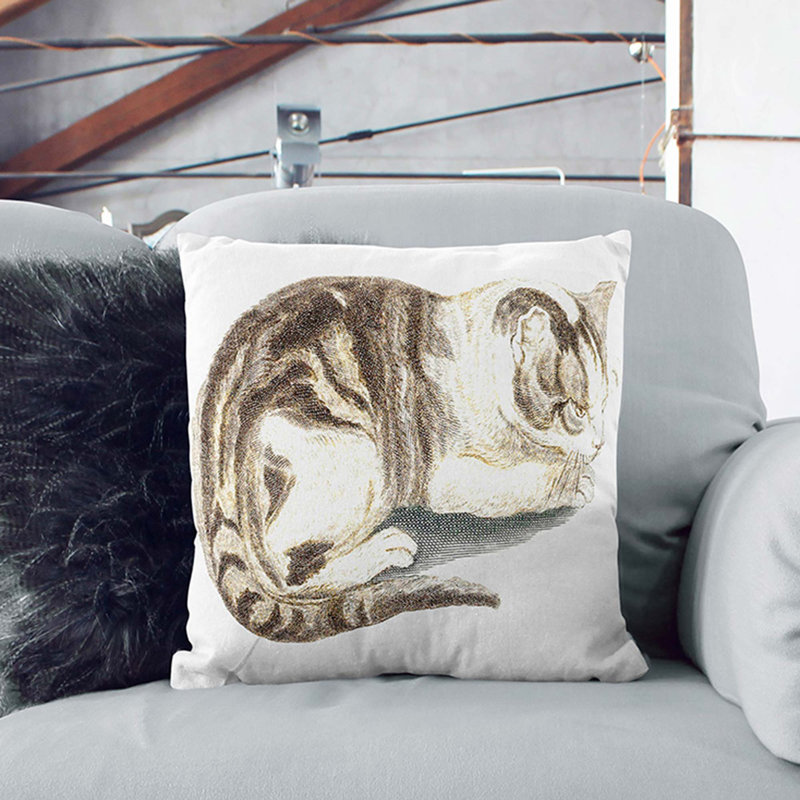 Square Throw Cushion, Black, 40cm H x 40cm W x 15cm D