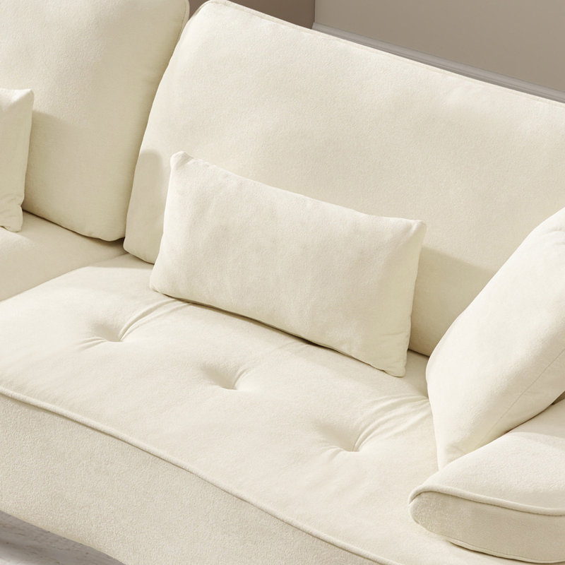 Canapé moderne rembourré avec assise très profonde, Beige