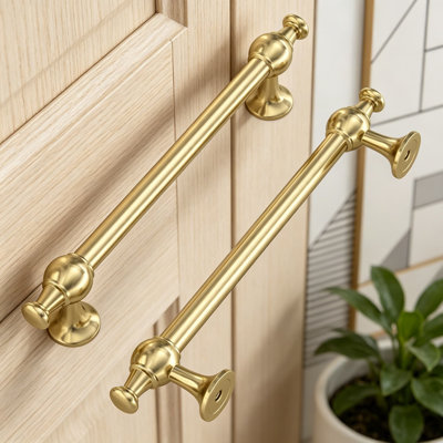 25-Pack Brushed Brass Cabinet Handles, 5-Inch Oval Bar Pulls With Rounded Corners, Heavy Duty Solid Zinc Alloy Hardware For Kitchen Drawers, Cupboards, And Furniture