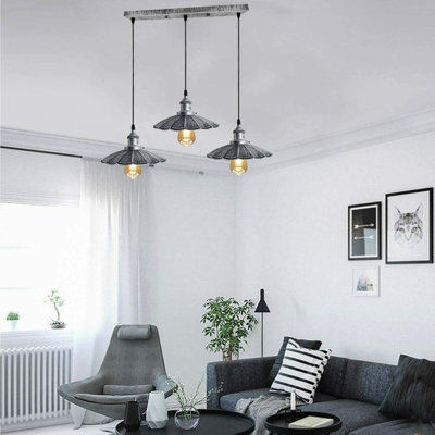 Old Ferry 3 - Light Brushed Silver Cluster Pendant