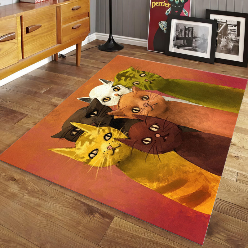 Delicate Floral Pattern Printed Goblen Fabric Rug Perfect for Elevating the Appearance of Your Living Room or Office Space