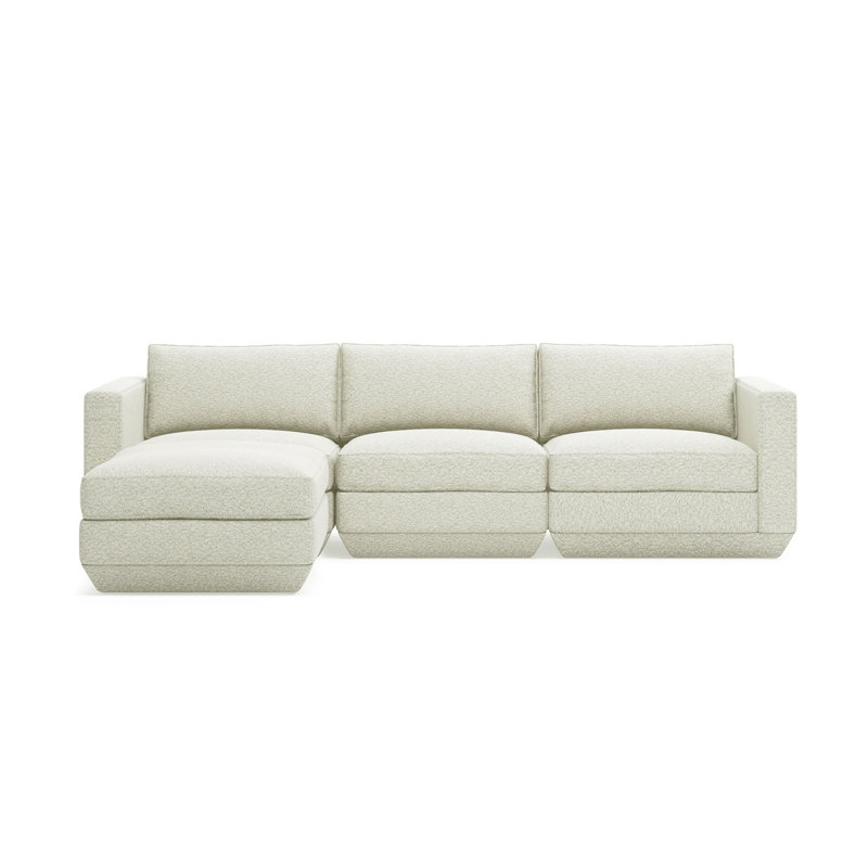 Podium Modular 4-Piece Sectional, Left Hand Facing, Copenhagen Fossil