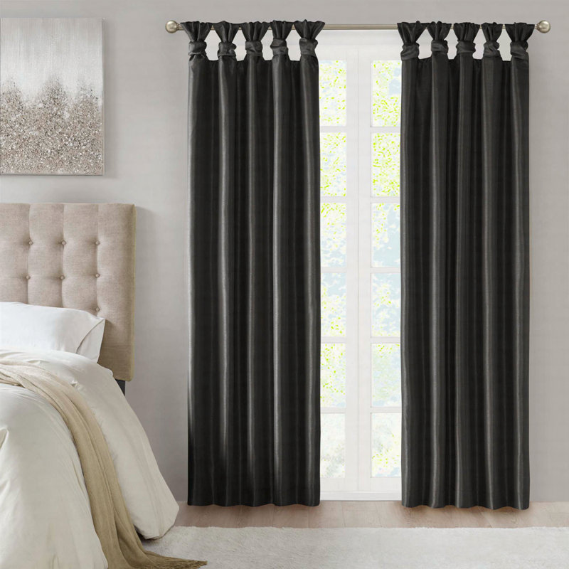 Twist Tab Total Blackout Window Curtain Panel 50" Blackout, 50" W x 84" L, Black