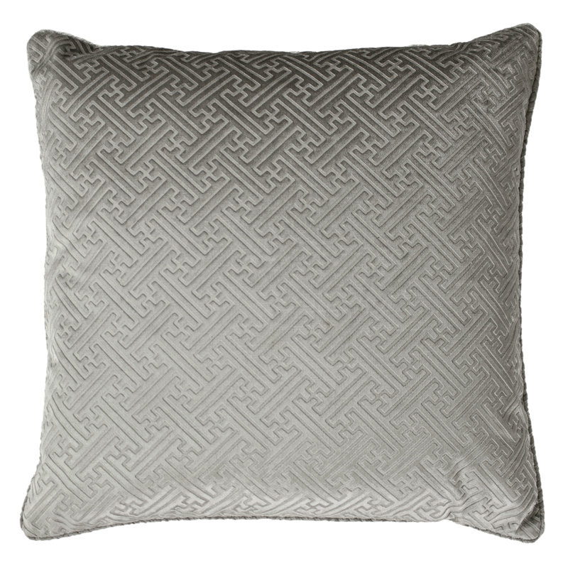 Puteaux Geometric Square Throw Cushion, Silver